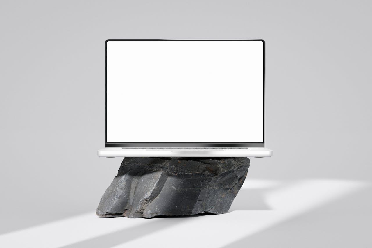 A Laptop on a Rock